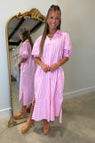 Umgee Signature Pink Striped Midi Dress