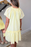 Coastal Citrus Eyelet Dress Yellow
