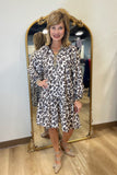 Umgee Leopard Boho Dress Grey