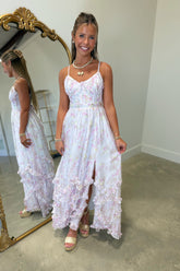 Flirty Floral Maxi Dress Pink