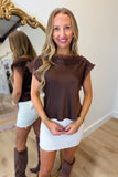 Chris Lace Trim Top Brown