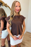 Chris Lace Trim Top Brown