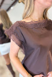 Chris Lace Trim Top Brown