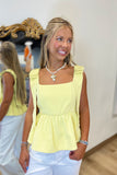 Summer Bow Shoulder Top Yellow