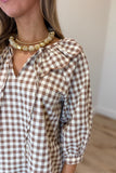 Pumpkin Pie Plaid Top Brown