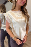Chris Lace Trim Top Cream