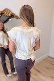 Chris Lace Trim Top Cream