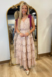 Beloved Floral Shoulder-tie Maxi Dress Magenta