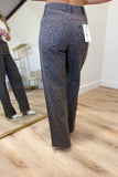 Hidden Denim Logan High Rise Dad Jean Brown Cheetah