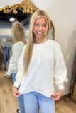 Rowan Raw Edge Textured Top Cream