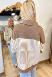 Latte Stripes Slub Knit Top