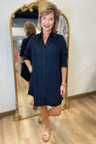 Boho Chic Shirt Dress Black