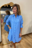 Boho Chic Shirt Dress Periwinkle