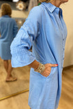 Boho Chic Shirt Dress Periwinkle