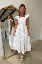 Blossom Belle Smocked Midi Dress Ivory