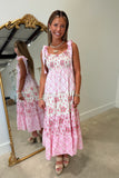 Romantic Remedies Floral Midi Dress Pink RESTOCK