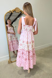 Romantic Remedies Floral Midi Dress Pink RESTOCK