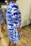 Boho Chic Shirt Dress Printed Periwinkle