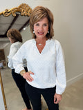 Dylan Marnie Eyelet Top White