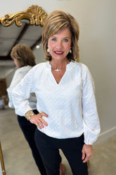 Dylan Marnie Eyelet Top White