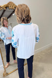 Multiples Embroidered Top Spring Tide