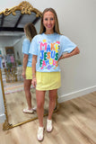 Make Jesus Famous Graphic Tee Blue