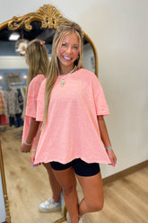 High Voltage Slub Tee Coral