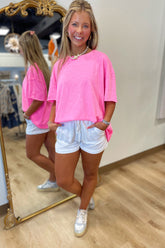 High Voltage Slub Tee Fuchsia