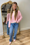 Lemonade Lane Henley Sweater Pink