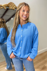 Spring Staple Cardigan Blue