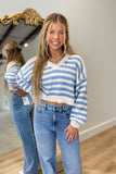 Stripes For Spring Sweater Blue