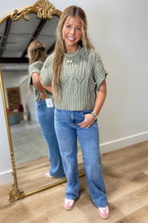 Willow Weave Crochet Sweater Sage