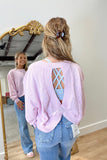 Spring Reveal Open Back Sweater Pink
