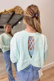 Spring Reveal Open Back Sweater Mint