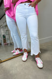 Hidden Happi High Rise Cropped Flare White