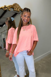 High Voltage Slub Tee Coral RESTOCK