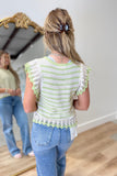 Spring Sage Ruffled Sweater