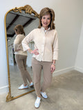 Multiples Fringe Hem Pant Taupe
