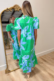 May in Bloom Eyelet Midi Dress Green