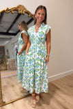 Stella Floral Zip Front Dress Blue