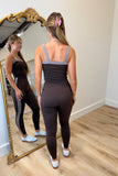 Contrast Block Legging Brown