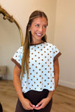 Gym Time Cutout Back Polka Dot Top Brown