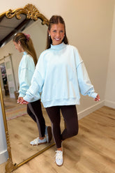 Mock Neck Motion Sweatshirt Blue