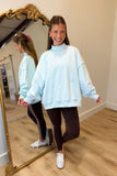 Mock Neck Motion Sweatshirt Blue