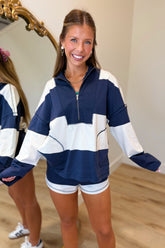 RD Style Camille Striped Short Set Navy
