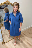 Joh Wendi Woven Tunic Dress Navy
