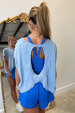 Chloe Cut Out Back Tee Light Blue