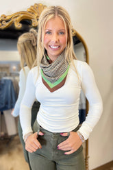 Butter Soft Long Sleeve Crew Neck Top Ivory - One Size RESTOCK