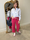 Renuar Wide Leg Cropped Pant Terracotta