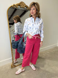 Renuar Wide Leg Cropped Pant Terracotta
